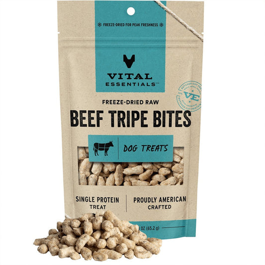 Vital Essentials Freeze-Dried Raw Beef Tripe Bites 2.3 oz - Happy Pet