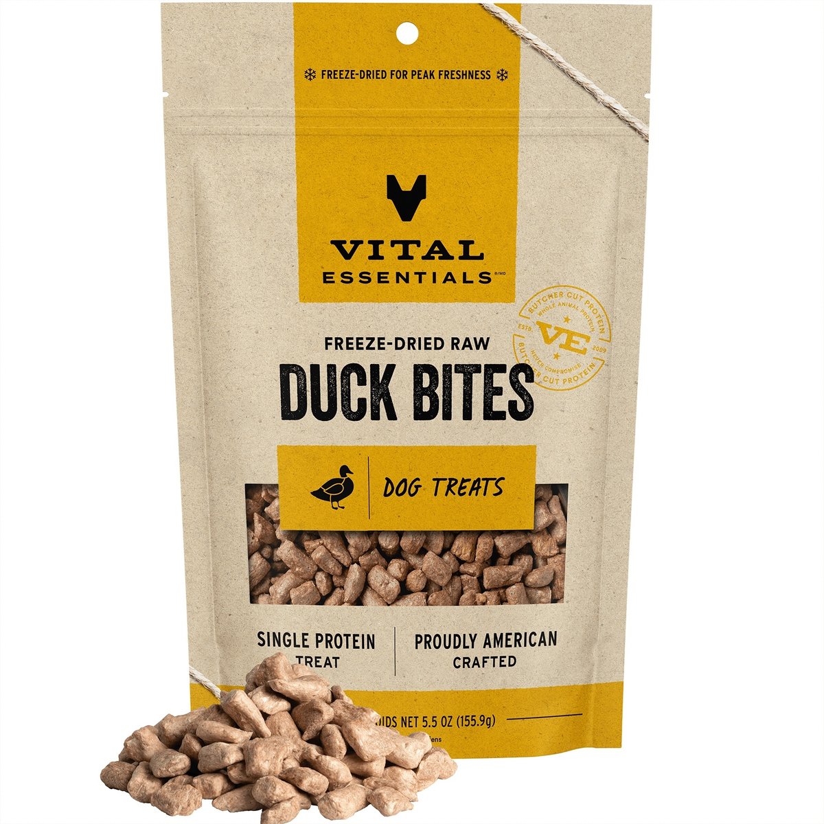 Vital Essentials Freeze-Dried Raw Duck Bites 2 oz - Happy Pet