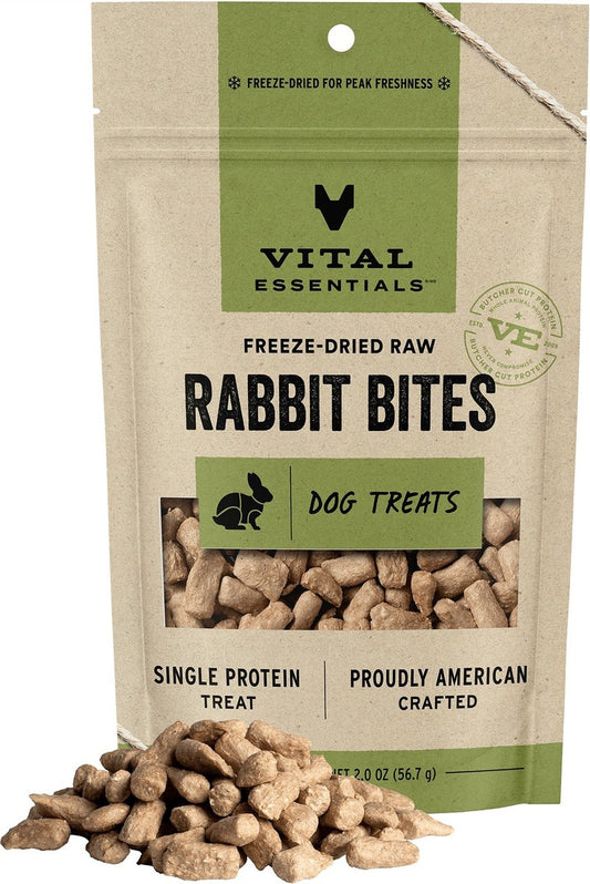 Vital Essentials Freeze-Dried Raw Rabbit Bites 2 oz - Happy Pet