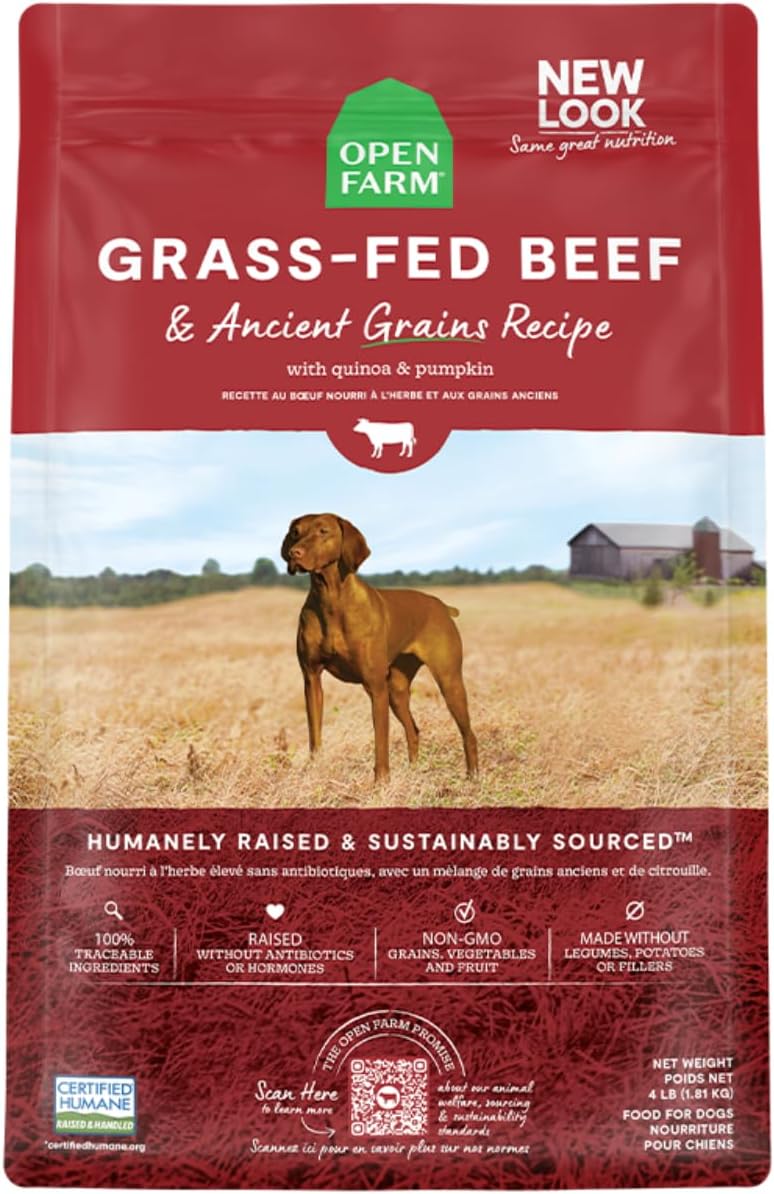 Open Farm Grass-Fed Beef Ancient Grains 4 lbs - Happy Pet