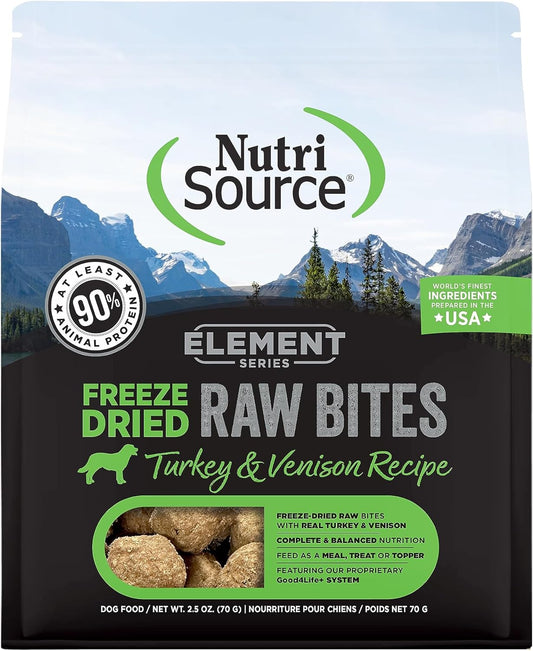 NutriSource Element Freeze-Dried Raw Bites Turkey & Venison 2.5 oz - Happy Pet