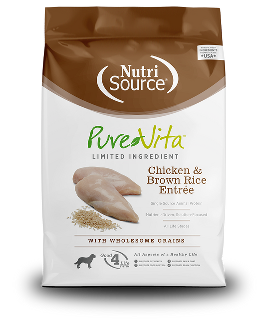 NutriSource Pure Vita Chicken & Brown Rice 4 lbs - Happy Pet