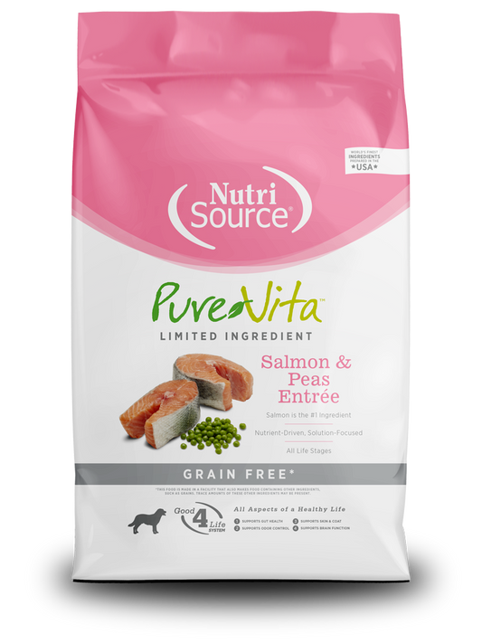 NutriSource Pure Vita Salmon & Peas Grain-Free 4 lbs - Happy Pet