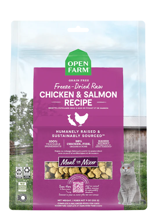 Open Farm Cat Freeze-Dried Raw Chicken & Salmon Grain-Free 3.5 oz - Happy Pet