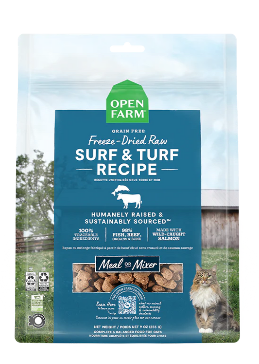 Open Farm Cat Freeze-Dried Raw Surf & Turf Grain-Free 3.5 oz - Happy Pet