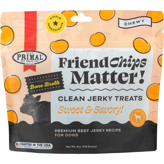 Primal Friendchips Matter! Beef Jerky 4 oz - Happy Pet