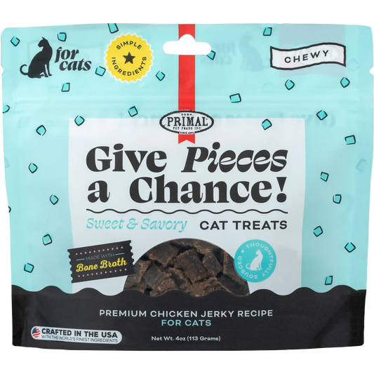 Primal Give Pieces a Chance! Chicken Jerky Cat Treats 4 oz - Happy Pet