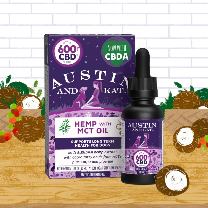 Austin and Kat Hemp with MCT Oil CBD 600mg 1 oz - Happy Pet