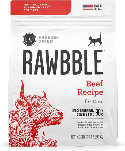 Bixbi Cat Rawbble Freeze - Dried Beef Grain - Free 3.5 oz - Happy Pet