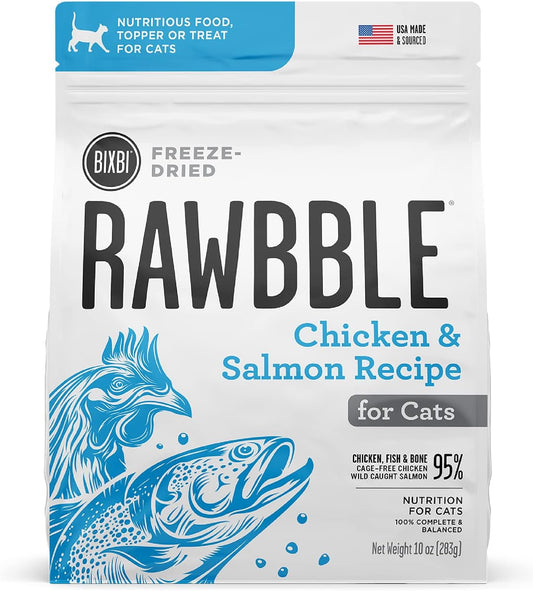 Bixbi Cat Rawbble Freeze - Dried Chicken & Salmon Grain - Free 3.5 oz - Happy Pet