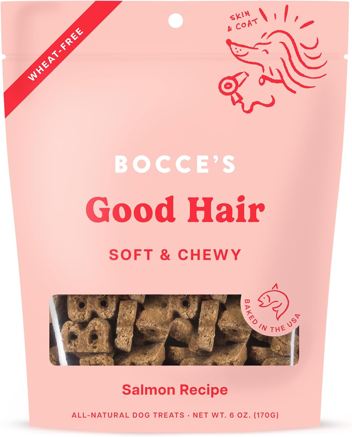 Bocce's Good Hair Salmon Soft & Chewy 6 oz - Happy Pet