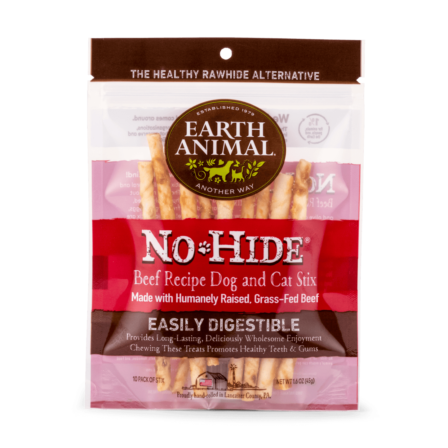 Earth Animal No - Hide Stix Beef 10 pk - Happy Pet