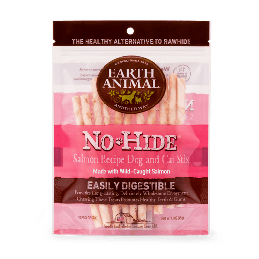 Earth Animal No - Hide Stix Salmon 10 pk - Happy Pet