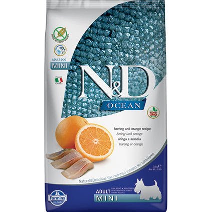 Farmina N&D Ocean Herring & Orange Adult Mini 5.5 lbs - Happy Pet