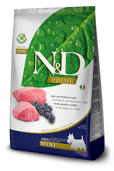 Farmina N&D Prime Lamb & Blueberry Adult Mini 5.5 lbs - Happy Pet