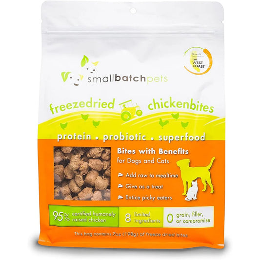 SmallBatch Freeze-Dried Chicken Bites for Cats & Dogs 7 oz - Happy Pet