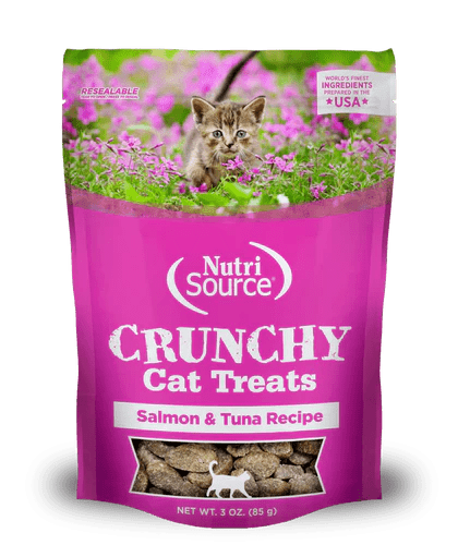 NutriSource Crunchy Cat Treats Salmon & Tuna 3 oz - Happy Pet